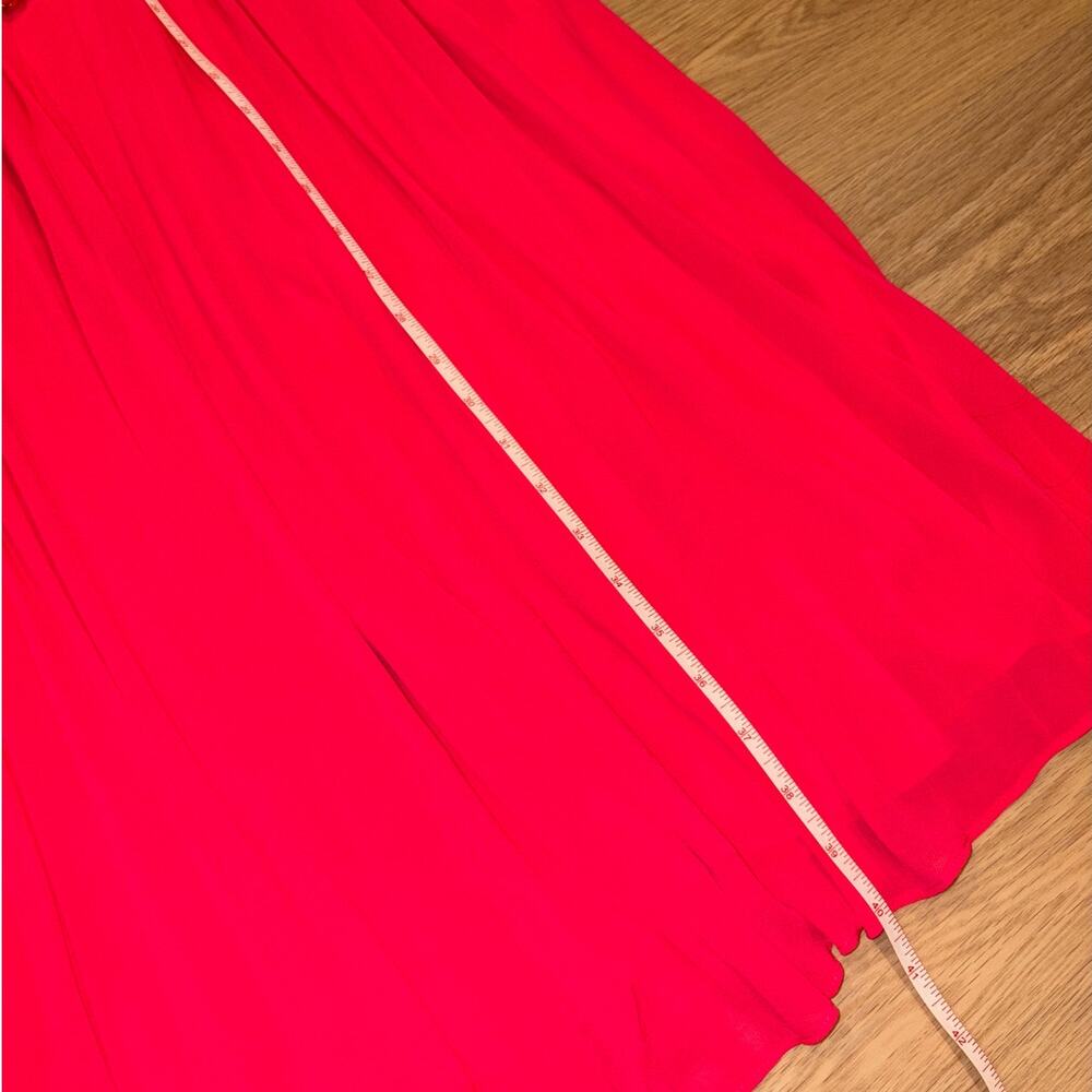 White House Black market hot pink pleated dress gold chain details womens size L - Picture 5 of 6